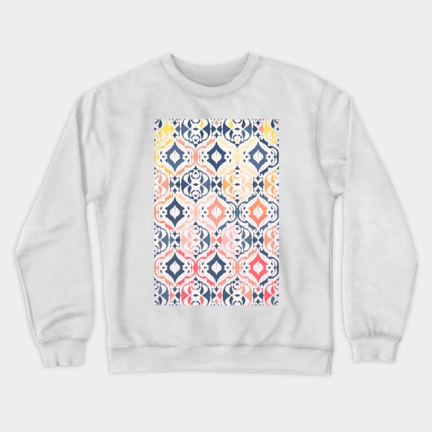 Tropical Ikat Damask Crewneck Sweatshirt by micklyn